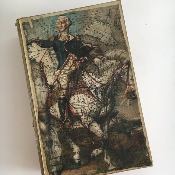 Storage Box Book Vintage Storage Book George Washington Cloth Cover Large Book - Picture 2 of 8